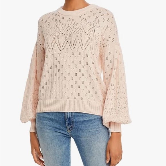 Elegant Linen Pale Pink Phillipa Knit Pullover Sz - Picture 1 of 10